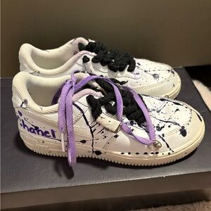 Chanel Kids Sneakers - White and Purple